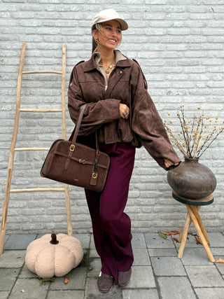 Soft Bomber Jacket / Taupe Brown