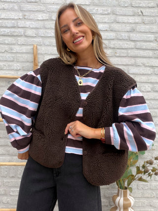 Soft Stripe Knit / Brown-Blue