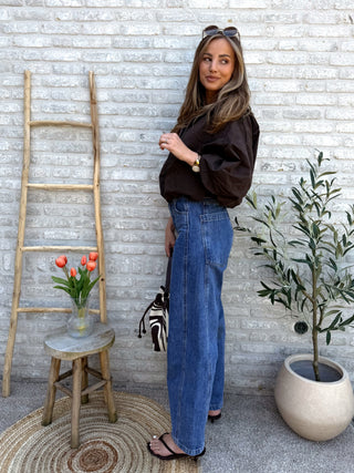 Crop Bomber Jacket / Brown