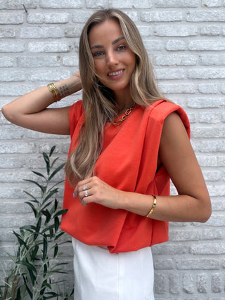 Sleeveless Shoulder Top / Orange