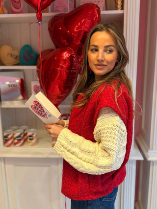 Cream Cable Knit Cardigan / Beige