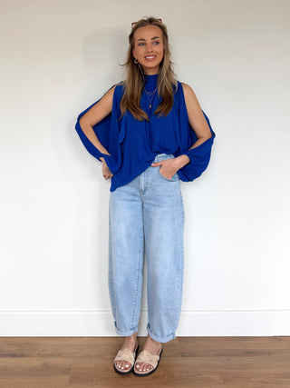 Flowy Sleeve Blouse / Cobalt Blue