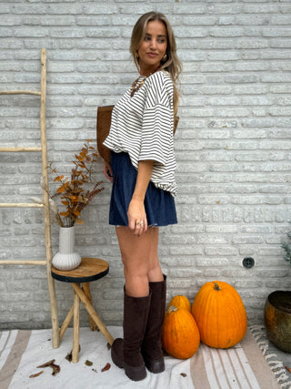 Denim Skirt / Dark Blue