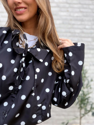 Polka Dot Multi-Way Jacket / Black
