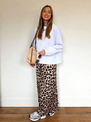 Satin Loose Trouser / Leopard