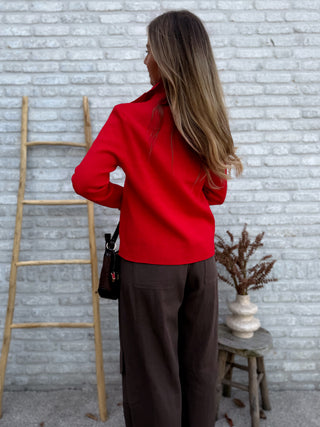 Casual Zip Knit / Red