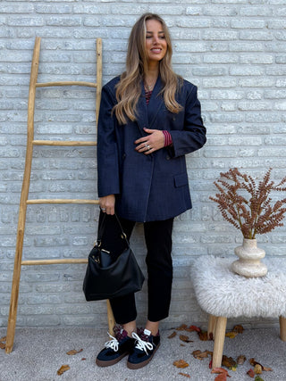 Contrast Stitch Blazer / Dark Blue