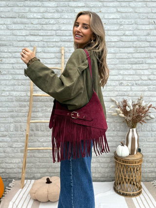 Suede Bomber Jacket / Khaki