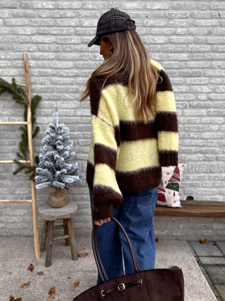 Soft Days Stripe Knit / Yellow-Brown