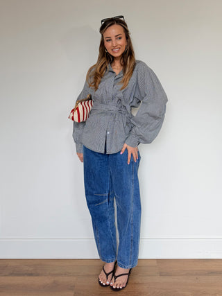 Wrap Vichy Shirt / Grey