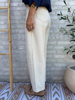 Vintage Wash Jeans / Beige