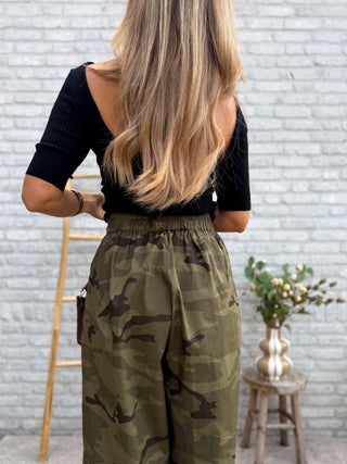 Army Wide Leg Pants / Khaki