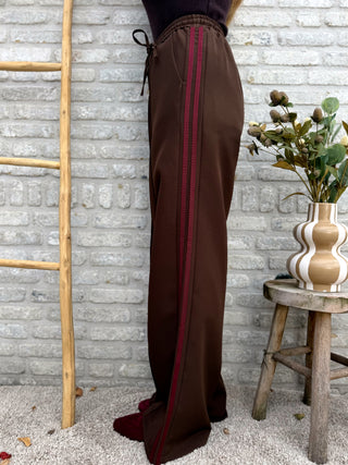 Side Stripe Pants / Brown-Bordeaux
