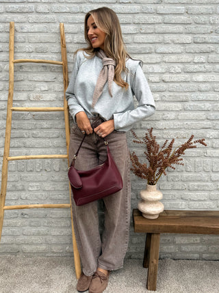 Shoulder Detailed Blouse / Grey