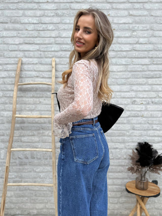 Sheer Lace Longsleeve / Beige