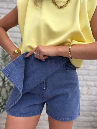 Denim Basic Skort / Blue