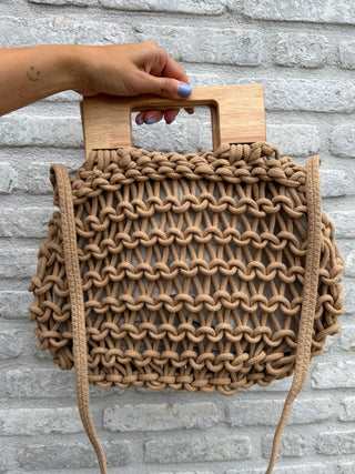 Woven Handle Bag / Camel