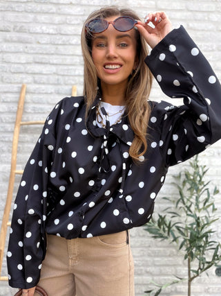 Polka Dot Multi-Way Jacket / Black