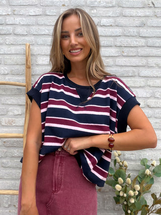 Soft Touch Vest / Bordeaux-Blue