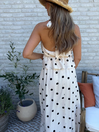 Polka Dream Two Piece Set / White-Black