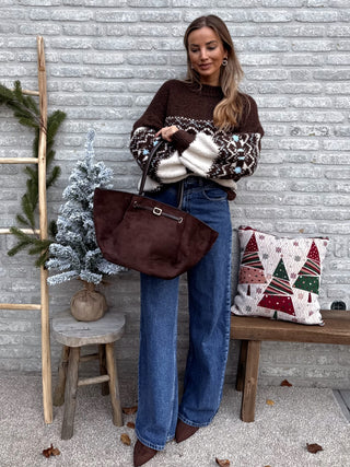 Nordic Winter Knit / Brown-Cream