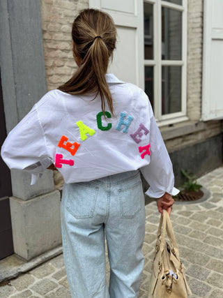 Teacher Oversized Shirt / White