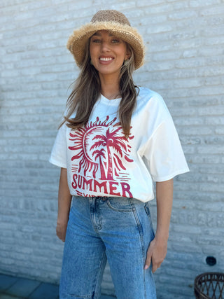 Summer Vibes Graphic Tee / White