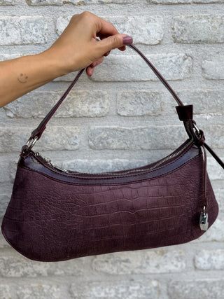 Croc Suède Shoulder Bag / Bordeaux