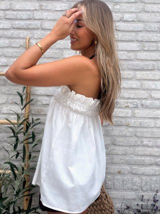 Strapless Smock Top / White