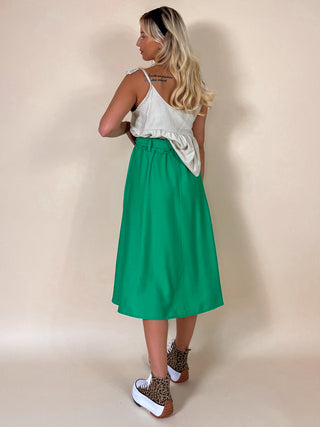 Midi Flowy Skirt / Green