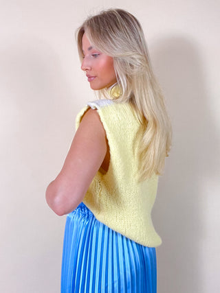 Sleeveless Knitted Pastel Gilet / Yellow