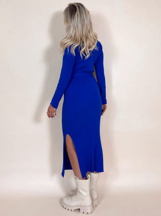 Bodycon Split Dress / Cobalt Blue