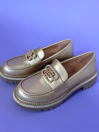 Shiny Chunky Loafers / Gold