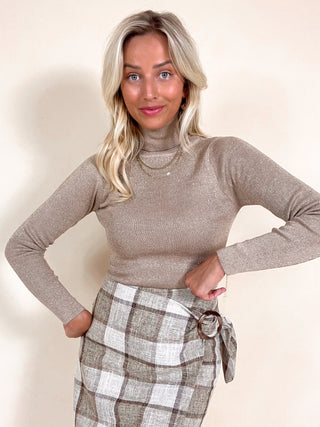 Checkered Mini Skirt / Beige