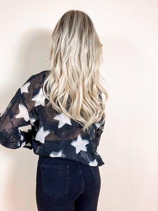 Mesh Starry Blouse / Silver