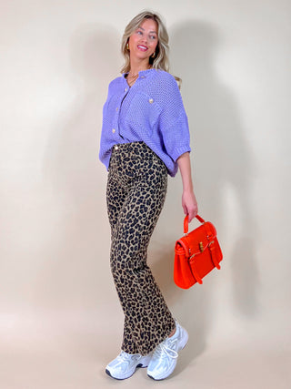 Wide High Jeans / Leopard