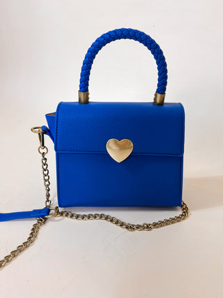 Mini Compartment Heart Bag / Cobalt Blue