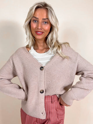 Buttoned Cardigan / Taupe