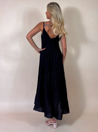 Flowy Maxi Sparkling Dress / Black