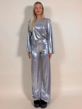 Top And Trousers Ensemble / Silver