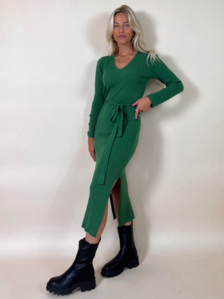 Bodycon Split Dress / Green
