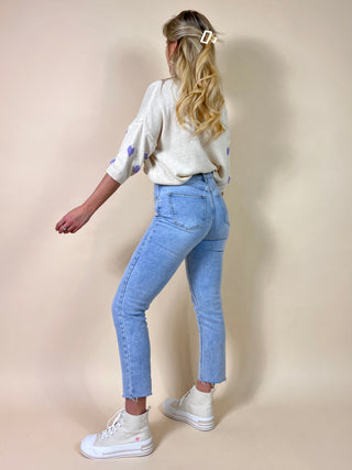 Cropped Straight Jeans / Denim Light Blue
