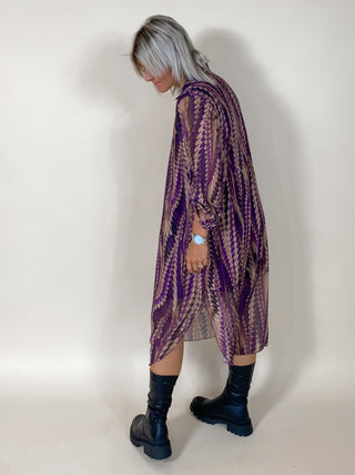 Boho Patterned Dress / Multi - Purple