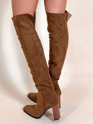 Heeled Overknee Boots / Brown