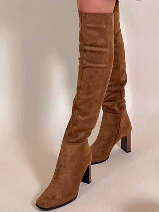 Heeled Overknee Boots / Brown