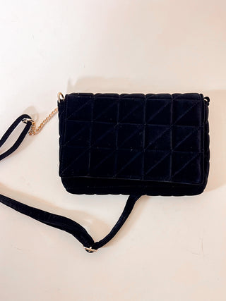 Velvet Shoulder Bag / Black