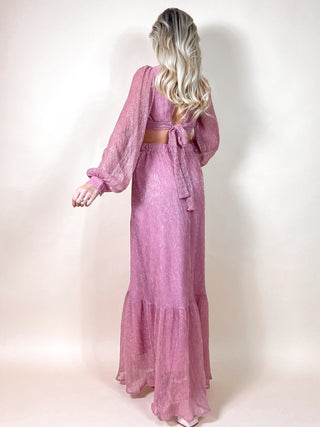 Romantic Cut Out Maxi Dress / Old Rose