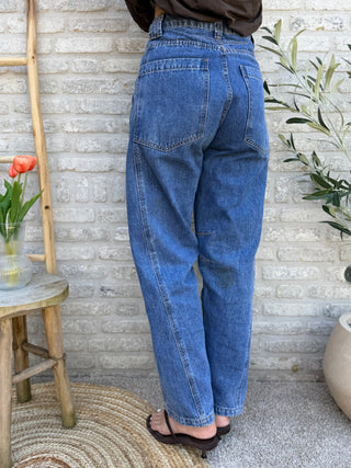 High Waist Balloon Jeans / Blue