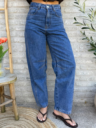 High Waist Balloon Jeans / Blue