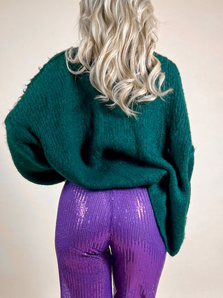 Glitter Sequin loose Trousers / Purple